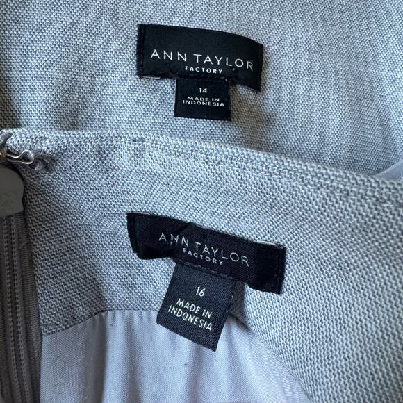 Ann Taylor 2 piece Blazer Skirt suit Women's 14 16 Gray Professional academia - Picture 9 of 10